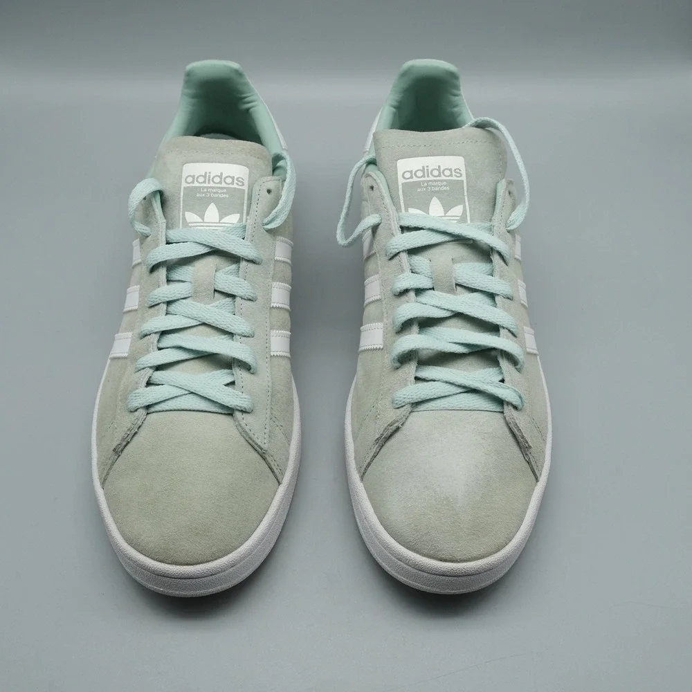 Adidas Campus Mens 11.5 Ash Green White Suede Sneakers DB0982